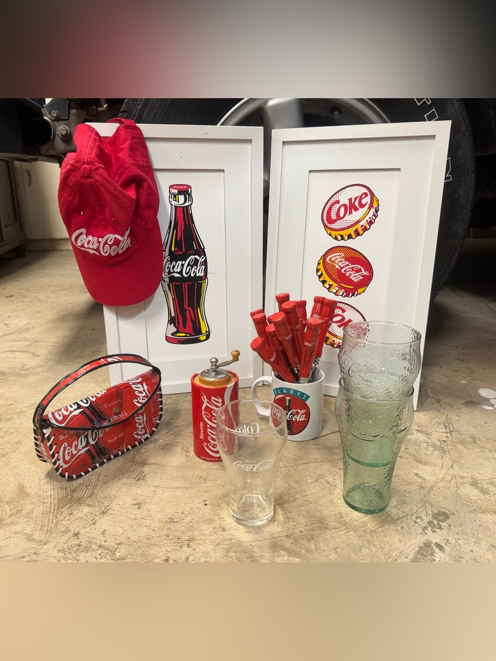 Vintage Coca-Cola Collectibles Lot of Mixed Items~Glasses, Silverware Set & More